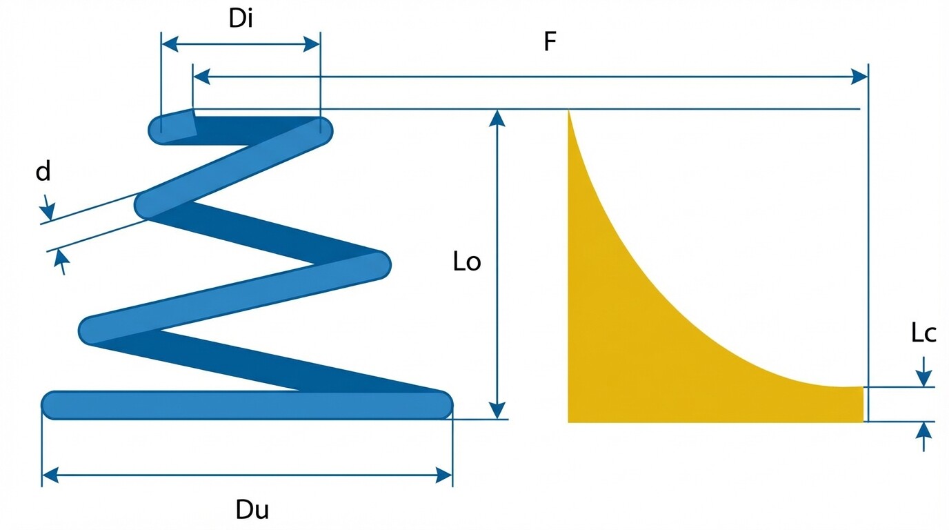 Conical compression springs